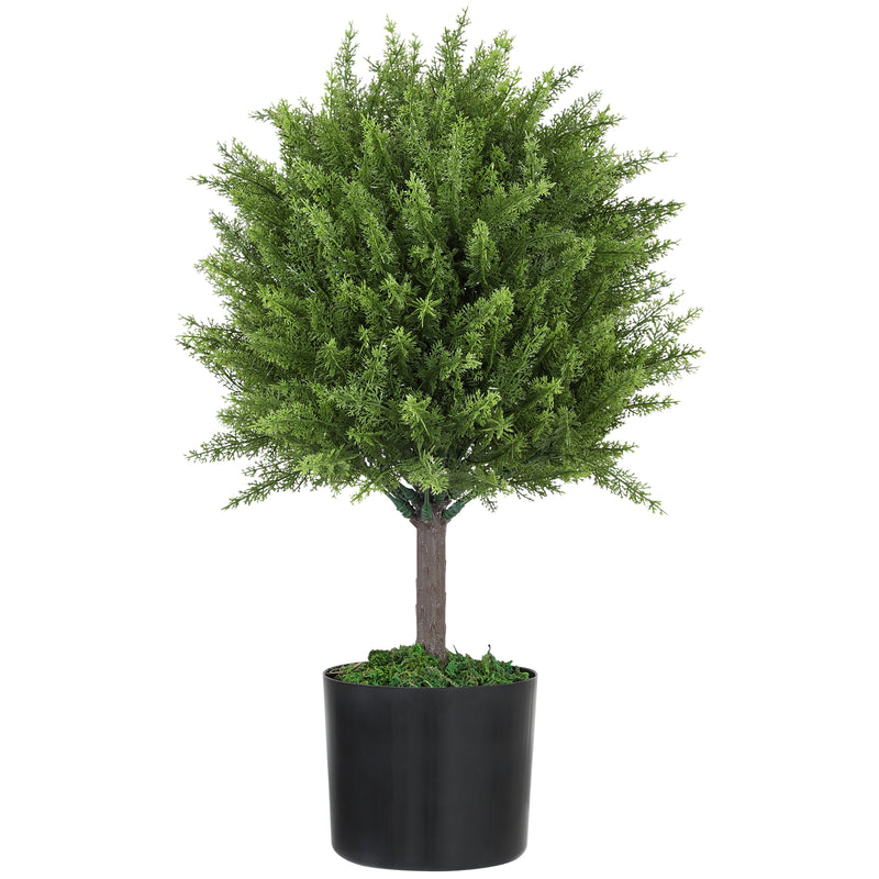 Pianta Artificiale di Albero Cedro 55A cm con Vaso Incluso per Interno ed Esterno Verde   