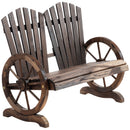 Panchina da Giardino 2 Posti 108x66x95 cm in Legno di Abete Carbonizzato