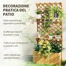 Fioriera Rettangolare con Traliccio per Piante Rampicanti 76x33x177 cm Fori di Drenaggio e 2 Mensole in Legno di Abete  