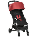 Passeggino Leggero per Bambini Pieghevole 128x58x106 cm con Tettuccio in Alluminio e Tessuto Oxford Rosso e Nero