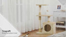 Arbre à chat avec maison pour chat en bois de sisal 50x30x80 cm Beige