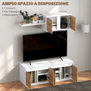 Parete Attrezzata Mobile TV fino a 50"" e Pensile 120x41x43,3 cm Bianco e color Legno  