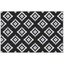 Tappeto da Esterno Reversibile 182x274 cm con Fantasia Geometrica Nero e Bianco   