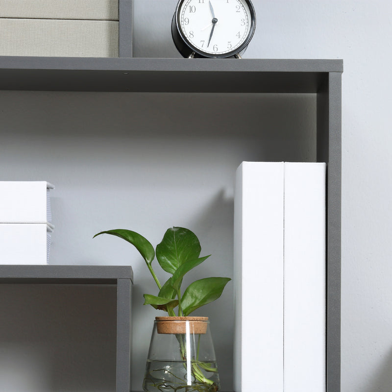 Libreria con Ripiani Irregolari 125x22x129 cm in Legno Truciolato Grigio