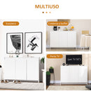 Credenza 12 Ripiani Interni 120x35x85 cm in Truciolato Bianco