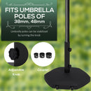 Base per Ombrellone 25kg per Pali da 38-48mm Ø54x46,5 cm in Cemento e Plastica Nero