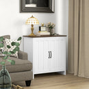 Credenza a 2 Ante Perlinate Ripiano Regolabile 80x39,7x80 cm Bianco 
