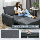 Divano Letto Singolo Clic Clac Schienale Regolabile 148x87x88 cm Velluto Grigio 