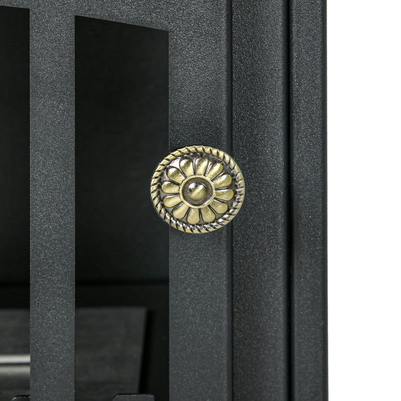 Camino a Bioetanolo da Pavimento Stile Classico 45x28x54 cm Bruciatore da 1,2L in Acciaio Nero