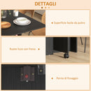 Tavolo Salvaspazio Pieghevole a 2 Ribalte per 6 Persone Nero  