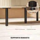 Tavolino da Soggiorno con Ante Scorrevoli 100x55x40 cm in Legno Canettato Rovere e Nero  