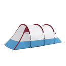 Tenda da Campeggio Impermeabile con 2 Aree e 3 Ingressi 420x200x150 cm in Poliestere e Fibra di Vetro Rosso-1