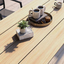 Tavolo da Giardino Rettangolare per 6-8 Persone 180x90x74cm in Alluminio con Piano a Doghe Quercia-7