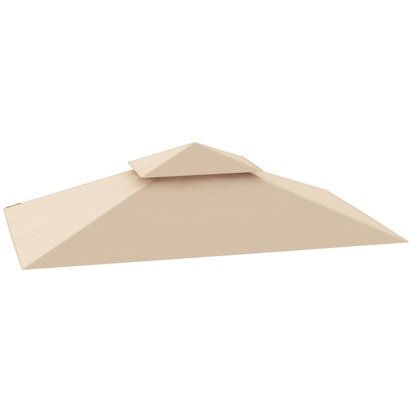 online Copertura per Gazebo da Giardino 244x152 cm a 2 Livelli in Poliestere 160gsm Beige