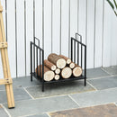 Portalegna per Camino con maniglie in Metallo 44,5x33x46,5 cm da Interno ed Esterno Max 15Kg Nero