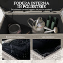 Baule da Esterno 102x52x52 cm Capacità 184L Rivestimento Interno Impermeabile Effetto Rattan Grigio  