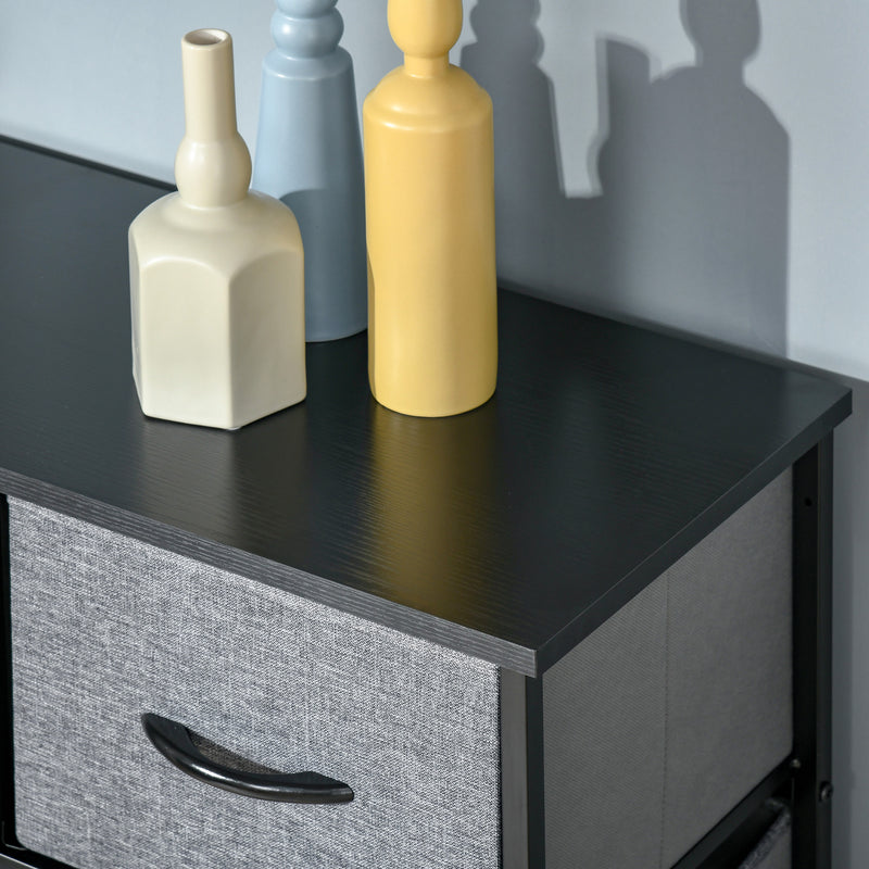 Cassettiera 9 Cassetti in Tessuto Pieghevoli Struttura in Acciaio 100x30x100 cm Nero e Grigio  