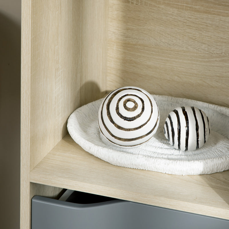 Libreria con 2 Cassetti 70,2x35x130 cm in Truciolato e MDF Naturale e Grigio