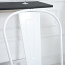 Set 4 Sgabelli da Bar Stile Industriale Schienale Rimovibile 44x53x116 cm in Metallo Bianco