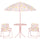 Set da Giardino per Bambini 2-5 Anni con Tavolino 2 Sedie e un Ombrellone Rosa