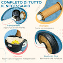 Triciclo per Bambini 70,5x50x58 cm con Seduta Regolabile e Campanello in Metallo Bianco