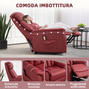 Poltrona Relax Reclinabile Alzapersone Elettrica con Telecomando Rosso   