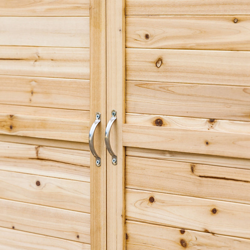 Armadietto da Giardino 2 Ante 83x40x92 cm in Legno di Abete Naturale