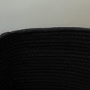 Cesto Portabiancheria Pieghevole con Manici 36L Ø38x45 cm in Cotone Naturale Nero 