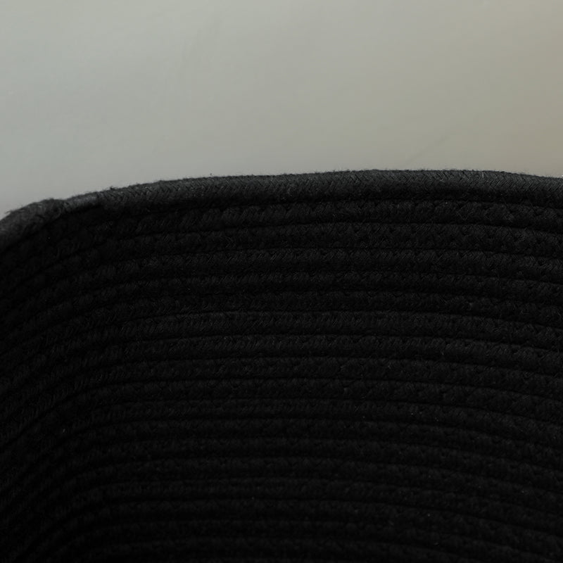 Cesto Portabiancheria Pieghevole con Manici 36L Ø38x45 cm in Cotone Naturale Nero 