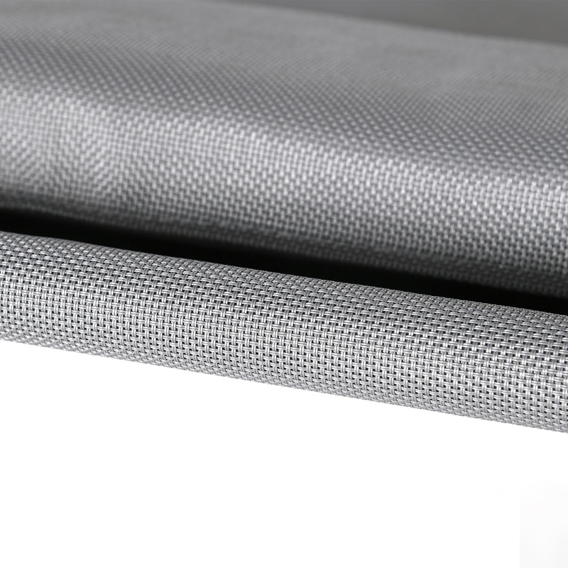 Lettino Prendisole 2 Posti da Giardino 210x140x177 cm con Tetto Parasole in Acciaio Grigio