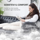 Divano 3 Posti Stile Chesterfield 213x86x79 cm a Molle Insacchettate in Finta Pelle Nero  