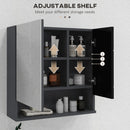 Specchio Armadietto da Bagno Pensile 2 Ante 55x17x55 cm in Legno Nero