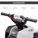 Quad Elettrico per Bambini 12V Ruote Larghe con Sospensioni e Fari LED Bianco