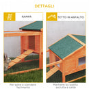 Conigliera da Esterno Casetta Rampe e 2 Recinti 309x69,5x87 cm in Legno Arancione  