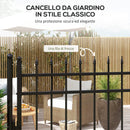 Cancello da Giardino di Sicurezza con Serratura 107x204 cm in Acciaio Zincato Nero  