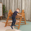 Triangolo da Arrampicata Pieghevole per Bambini 90x64x70 cm in Legno di Faggio Marrone chiaro