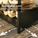 Scaffale Portalegna 39x35x76 cm in Acciaio Nero