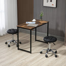 Sgabello Girevole Rotondo con Ruote Ø35,5x51-67 cm Altezza Regolabile in Similpelle Nero