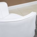 Poltroncina Imbottita da Camera 78,5x68x75 cm in Similpelle e Acciaio Bianco