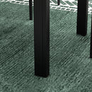 Set Tavolo e 4 Sedie Impilabili da Giardino in Acciaio e Doghe in Plastica   Nero