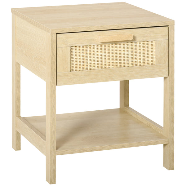 Table de chevet 1 tiroir 1 étagère 40x40x48 cm en MDF coloris bois sconto