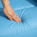 Poltrona Alzapersona Reclinabile con Poggiapiedi e Telecomando 76x90x105 cm Azzurro  