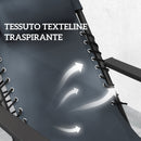 Set 2 Sedie Sdraio a Gravità Zero Pieghevoli e Tavolino Grigio    