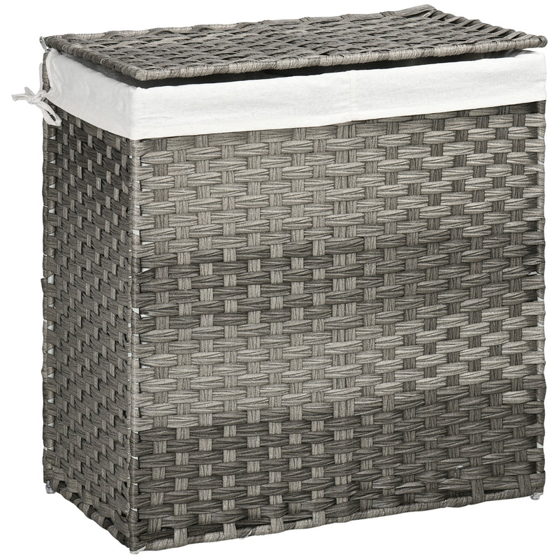 Cesto Portabiancheria 56,5x33x61 cm con Sacca rimovibile Grigio