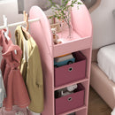 Armadio Aperto Appendiabiti per Bambine con Specchio e Ripiani 92x36x106 cm Rosa  