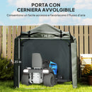 Tenda Garage con Ingresso Avvolgibile 220x157x165 cm con Corde e Picchetti in Metallo Zincato e P Grigio Scuro  