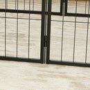 Recinto per Cani a 6 Pannelli Modulabili da 80x1,5x60A cm con Porta di Ingresso in Acciaio Nero    