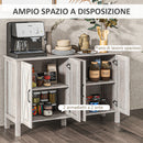 Credenza Stile Rustico Mobile Basso Multiuso 4 Ante 120x37x75 cm Grigio  
