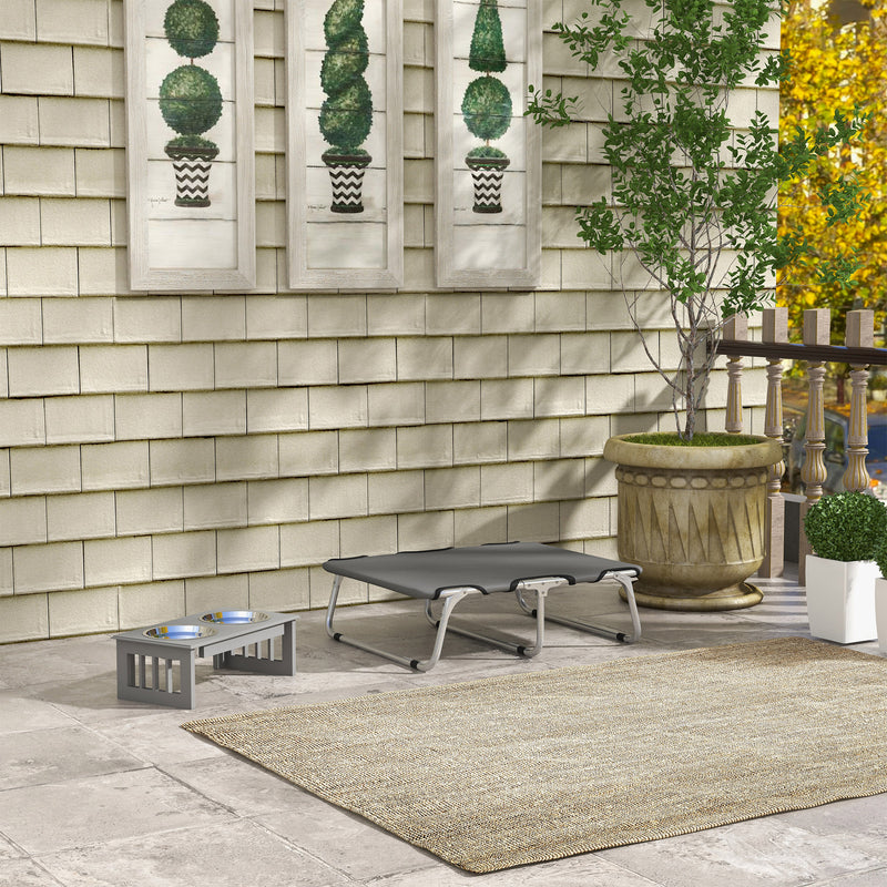 Brandina Lettino per Cani Piccoli Pieghevole 71x58x20 cm per Interno ed Esterno in Metallo e Tessuto Oxford Grigio