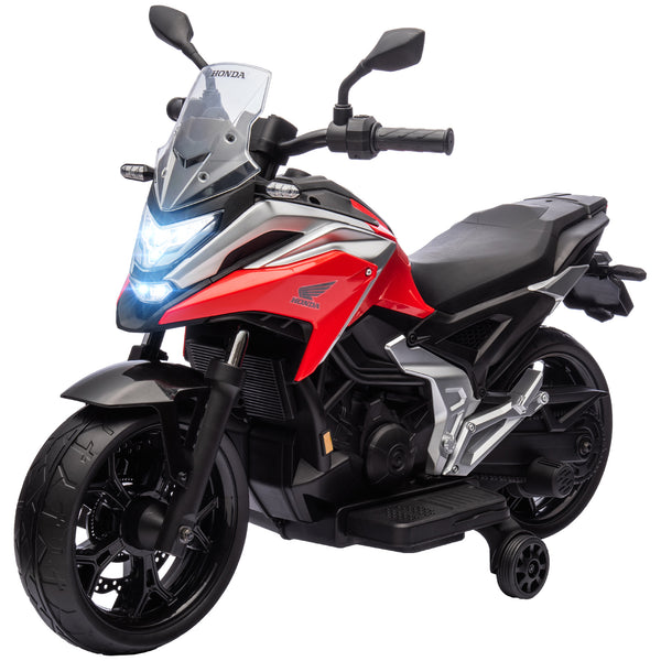 acquista Moto Elettrica per Bambini Licenza Honda con Fari e Rotelle Rosso